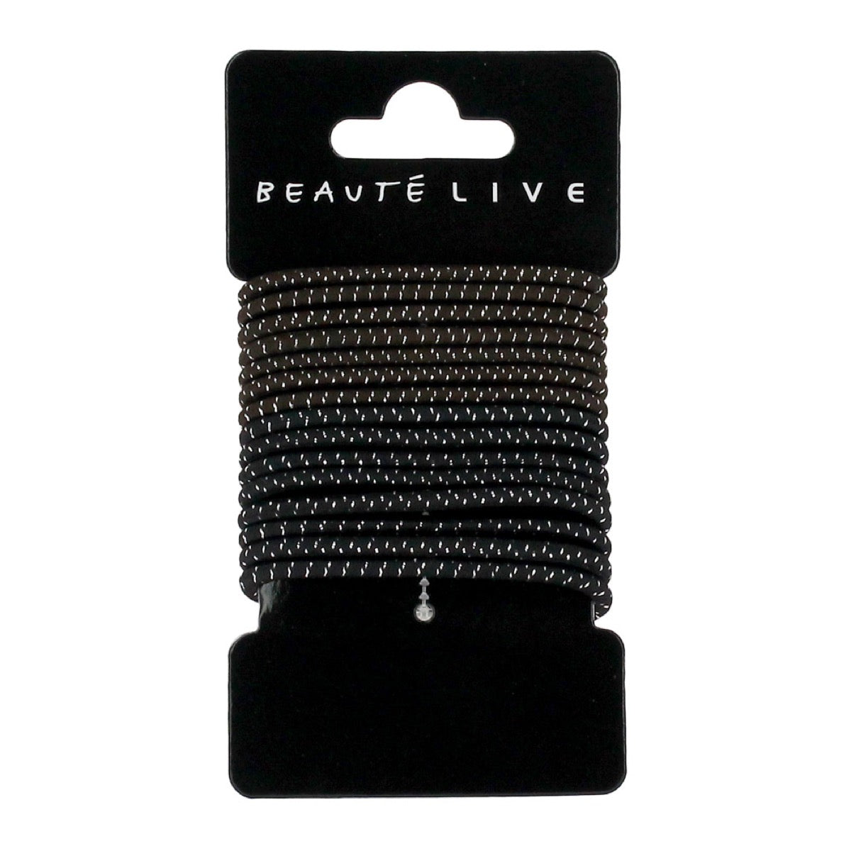 Elastiques noirs et marrons fil argent 4mm, lot de 15