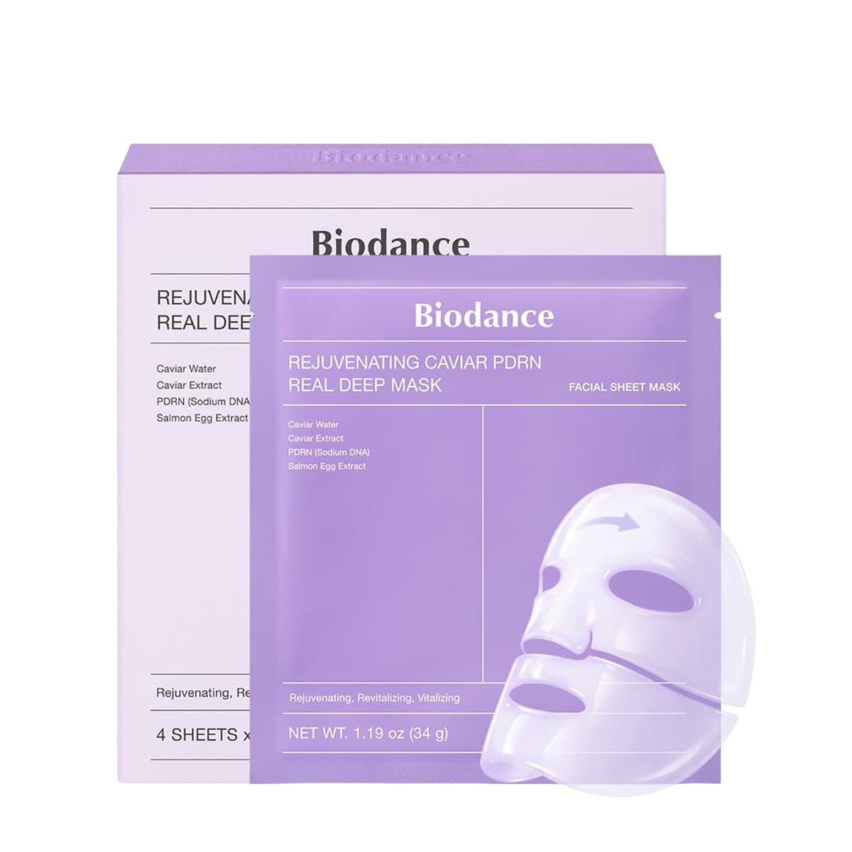 Masques Rajeunissants Profond au Caviar et au PDRN (X4 Masques)