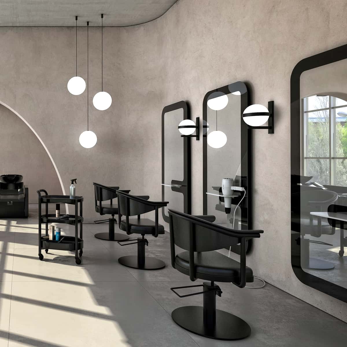 Coiffeuse POPPY B Noire Eclairage LED