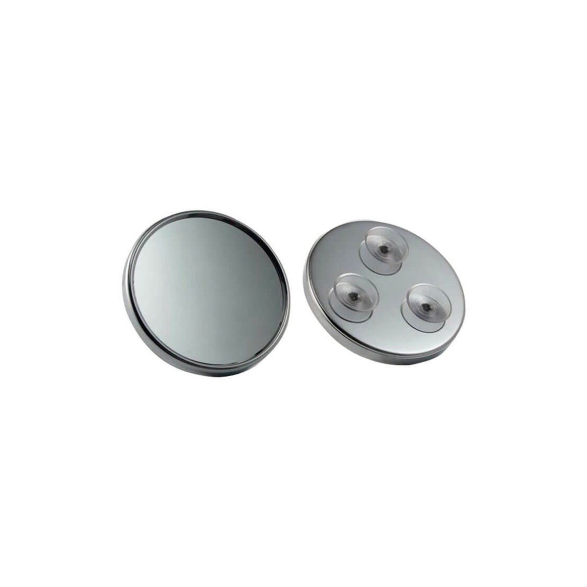 Chrome Round Mirror with 3 Suction Cups, 10x Magnification, 15cm Diameter
