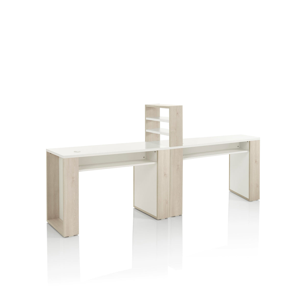 Table Manucure en Mélèze Naturel avec Séparateur