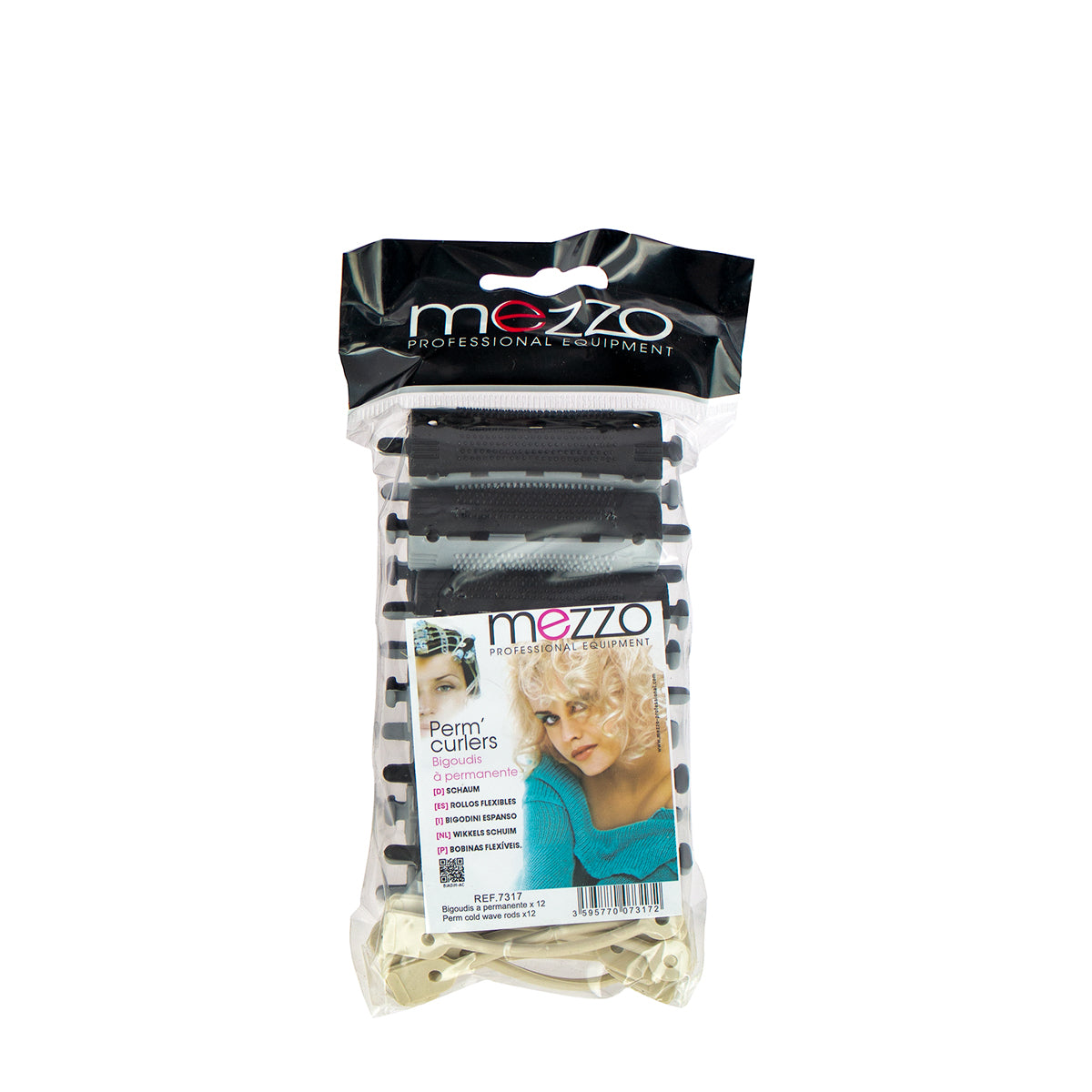 Bigoudis permanente noir gris court