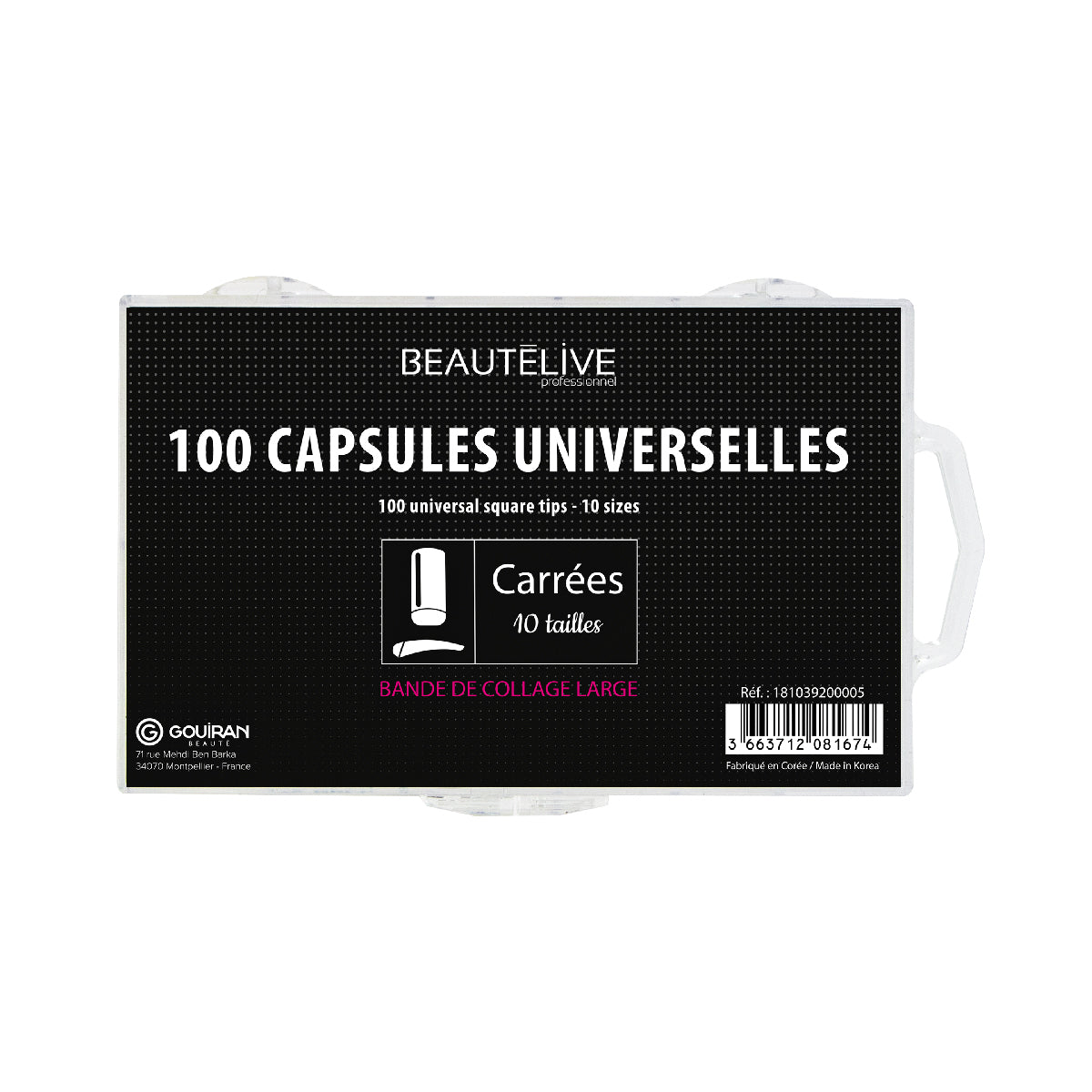 Nail capsules with wide adhesive strips x100