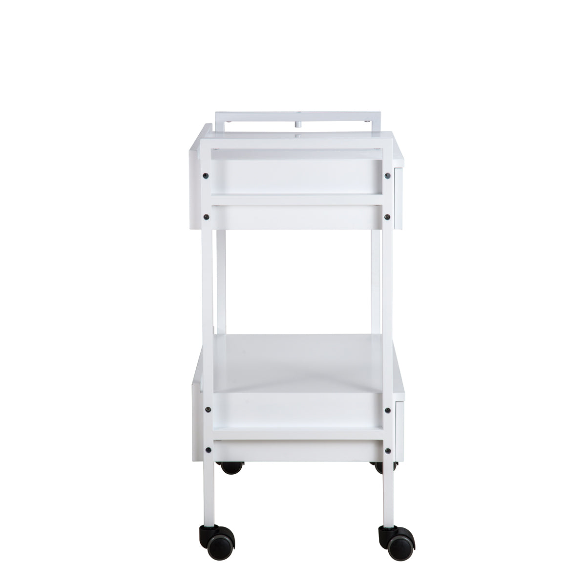 Trolley Blanc Roulettes 2 Tiroirs