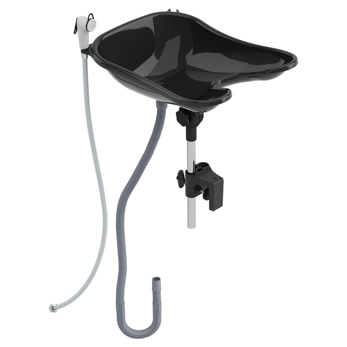 Lave-tête LUANA Noir + Douchette + Tuyau Evacuation