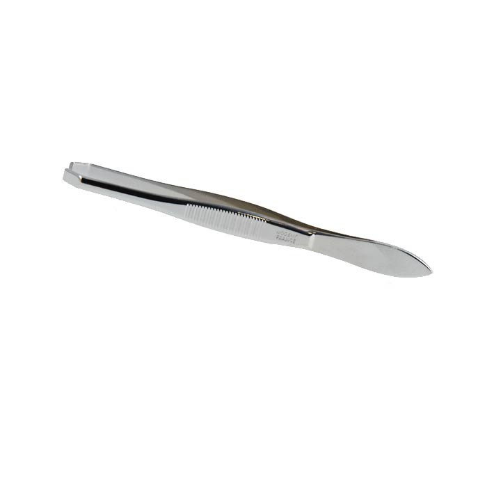 Pince à épiler chromée, mors en crabe