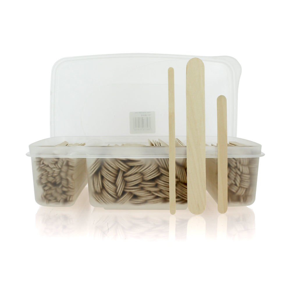 WOODEN SPATULA BOX X400 ASSORTMENT 3 SIZES 2015