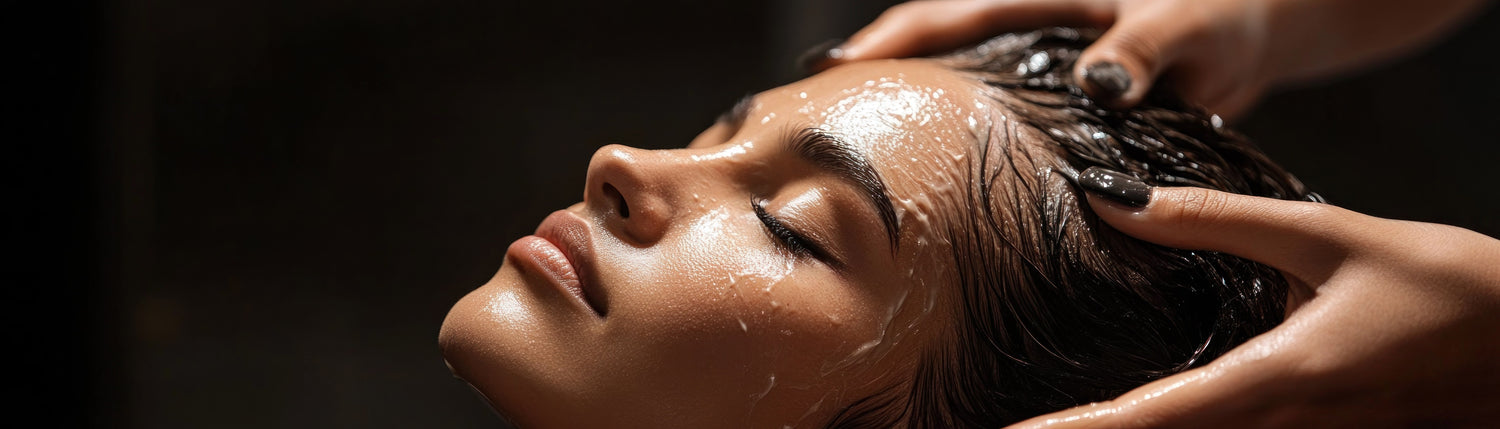 femme se faisant masser le crane