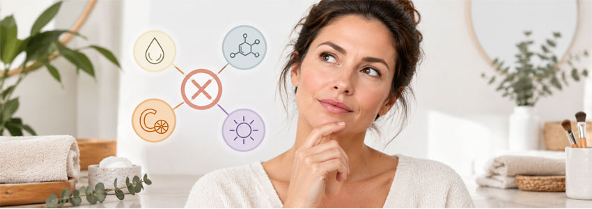 Femme qui se demande quels actifs ne pas mélanger pour les produits visage