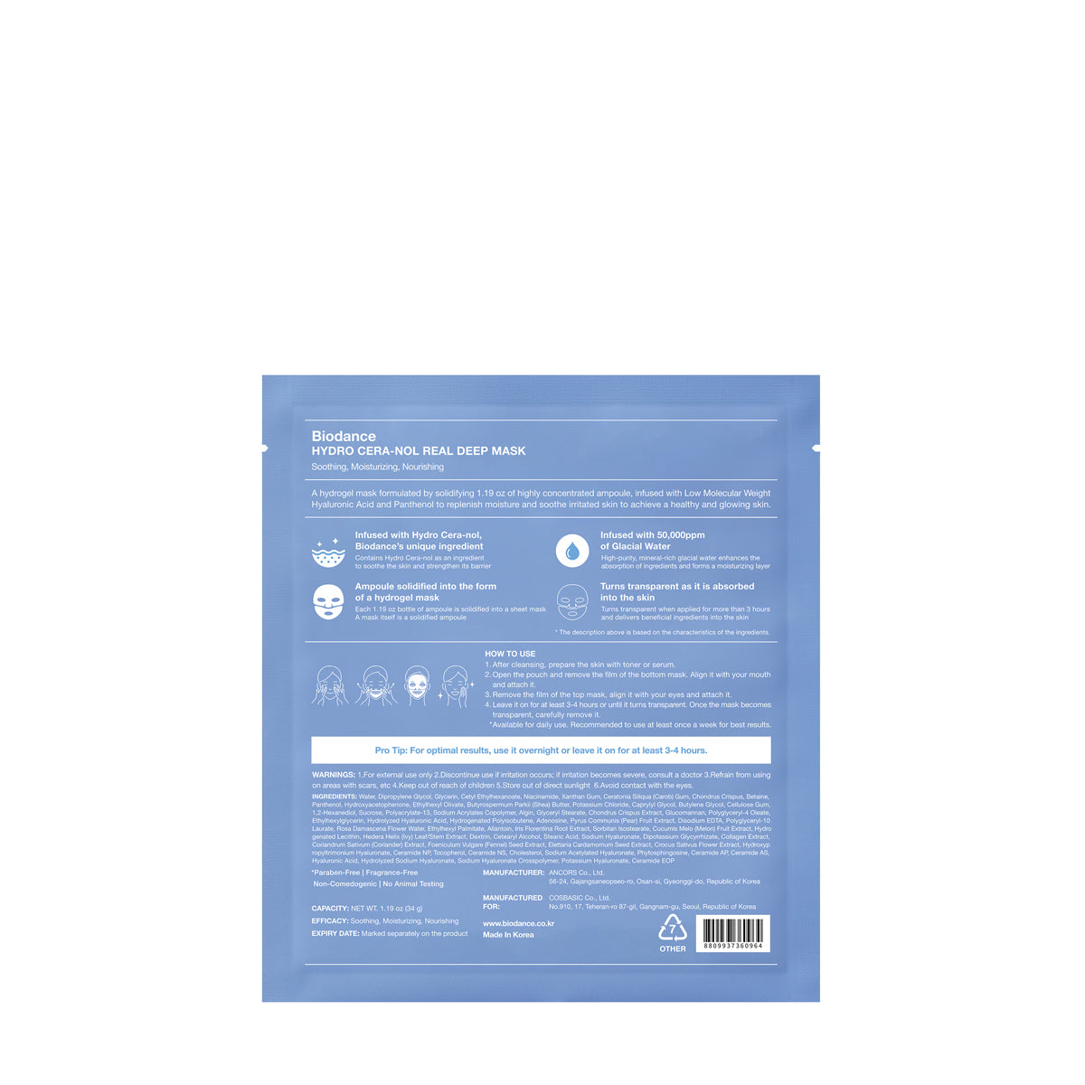 Masque Visage Hydro Cera-Nol X4