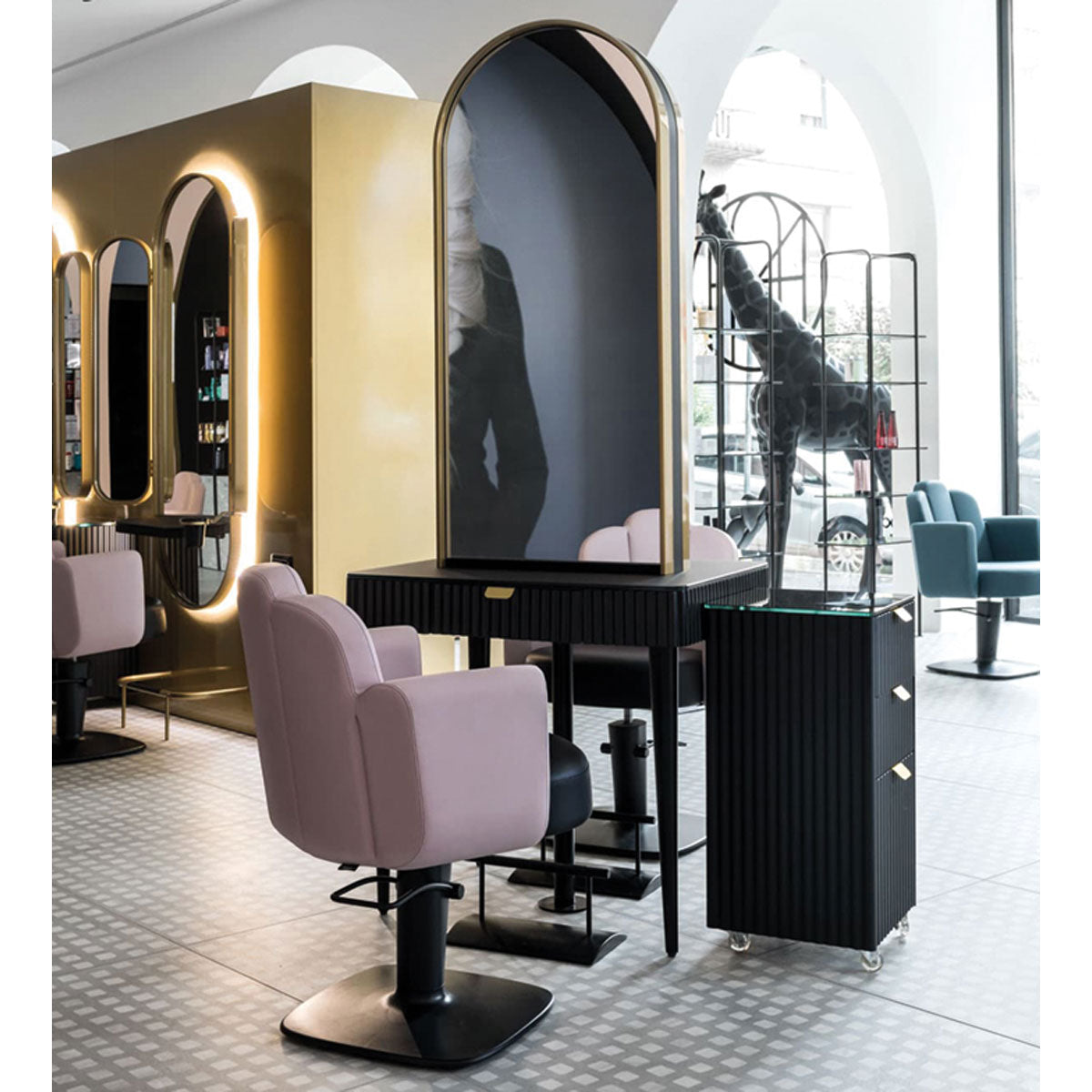 Coiffeuse SARAH Easy Centrale 2 Places Noir Maletti