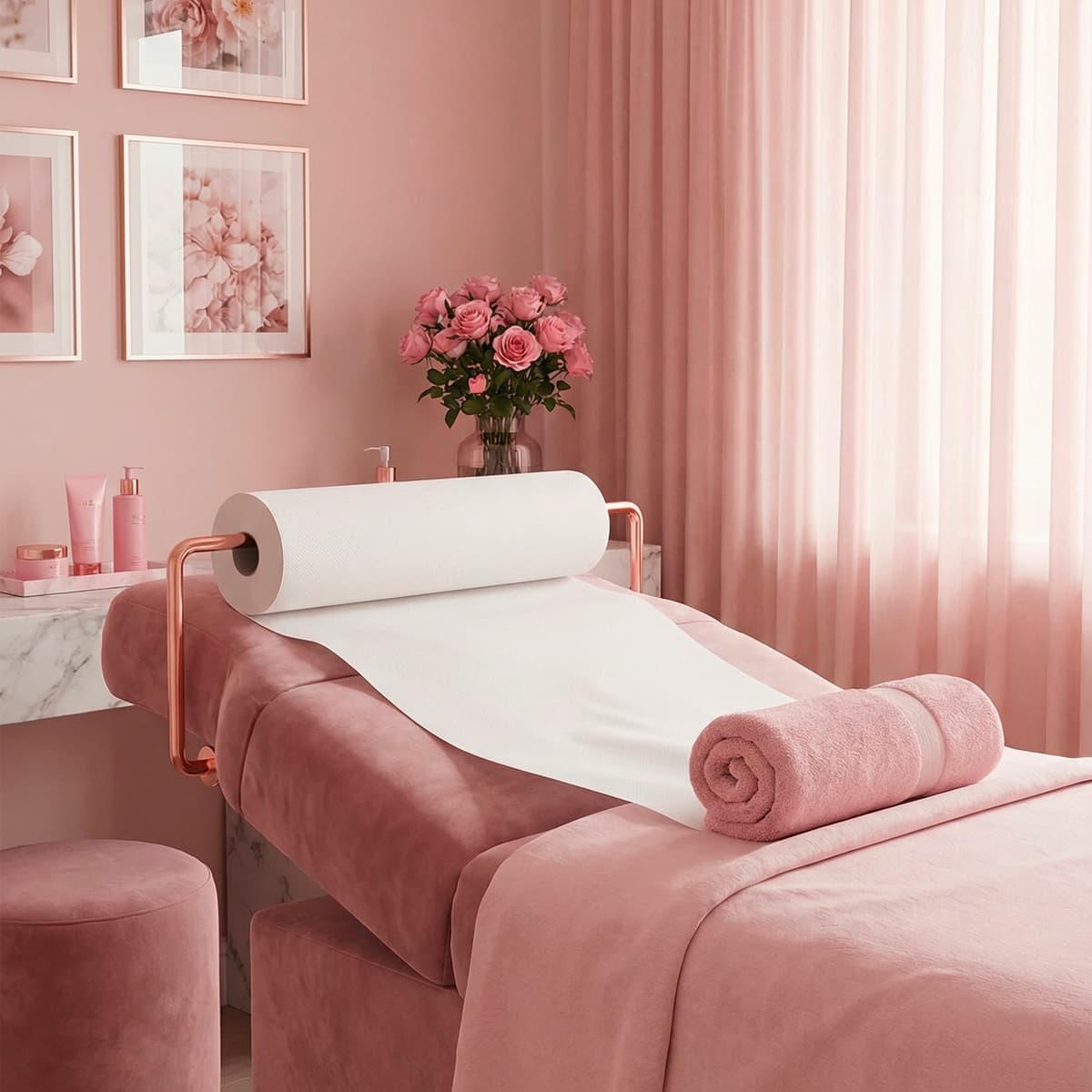 White examination couch roll 50x38cm laminated