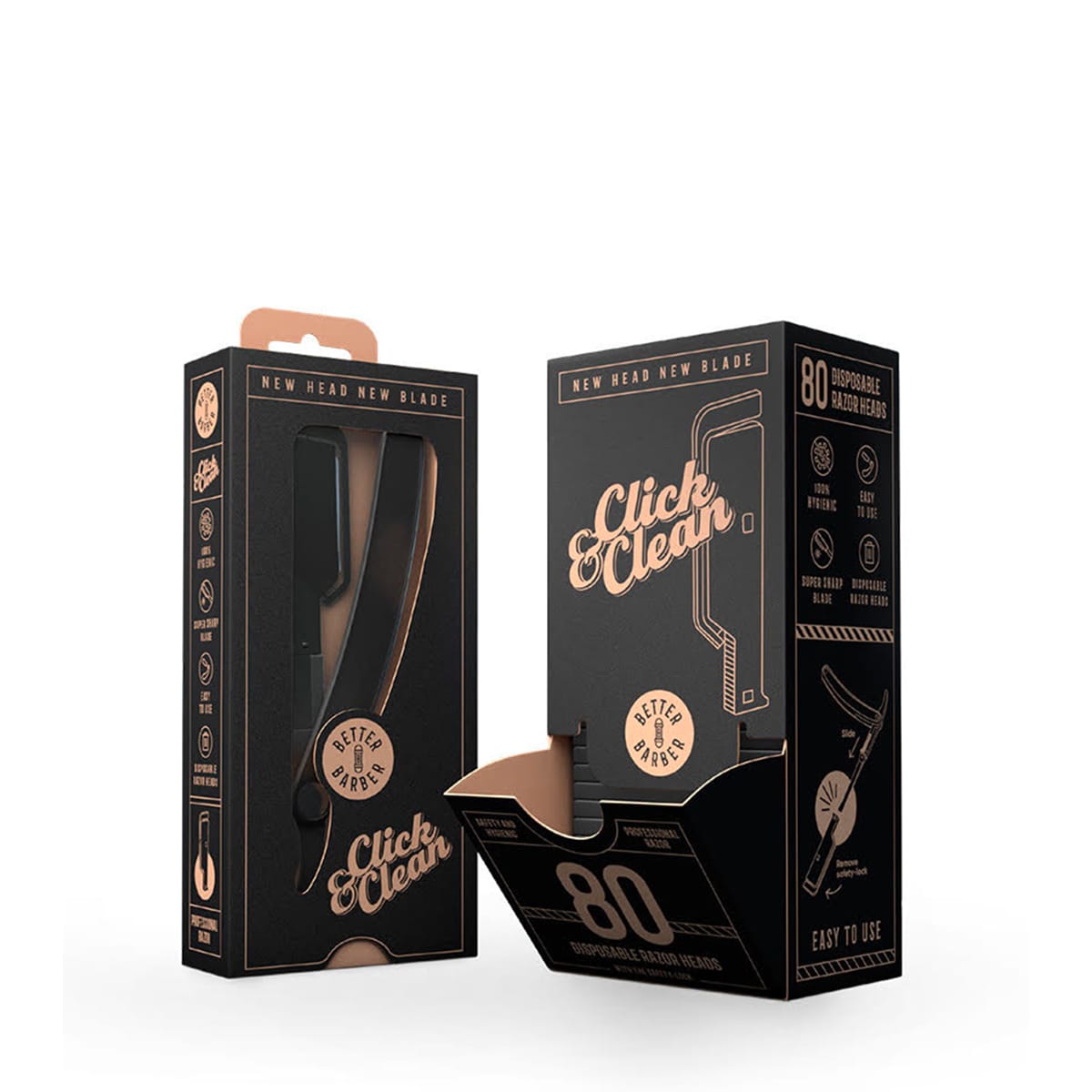 Kit Rasoir Click &Clean avec 80 Lames Jetables