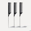 Black Metal Tail Comb X3