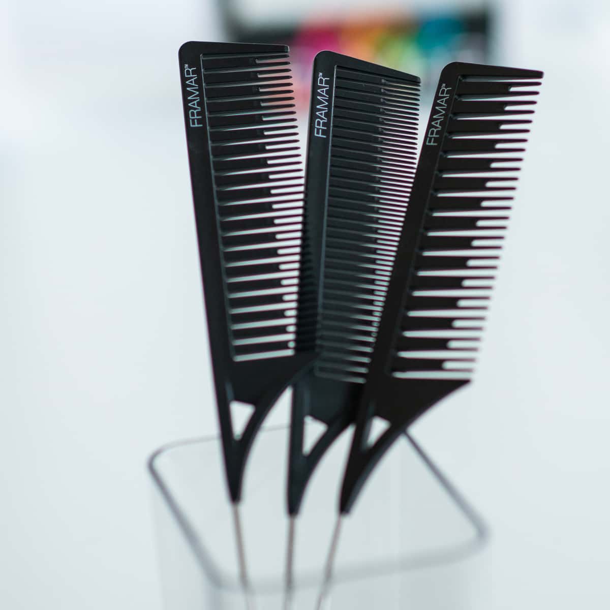 Black Metal Tail Comb X3