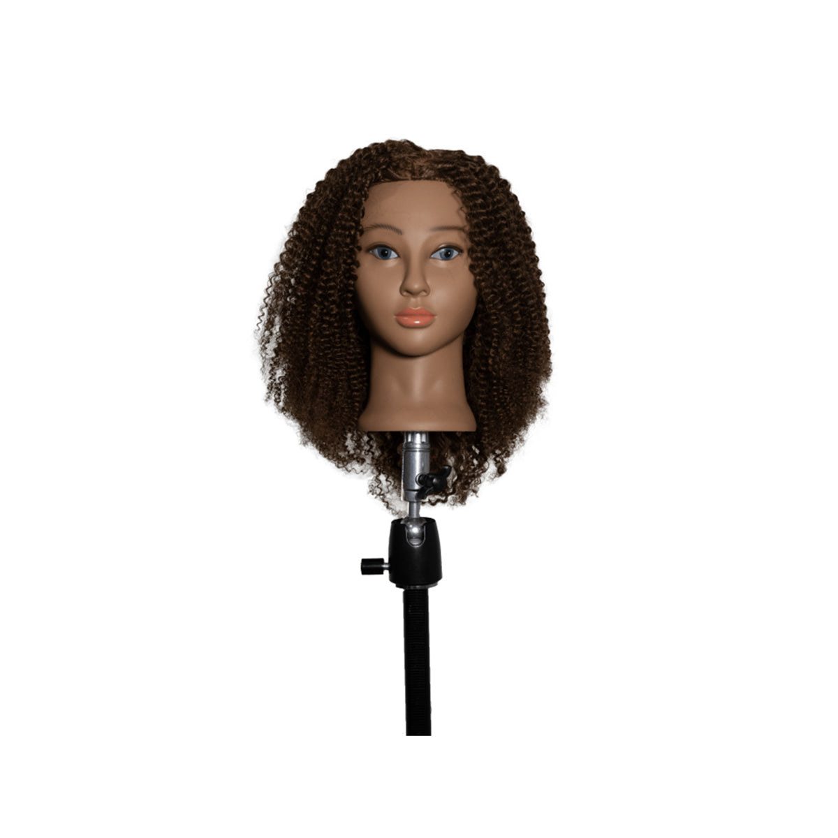 Tête Malléable Châtain 25cm Spéciale Afro Crépu