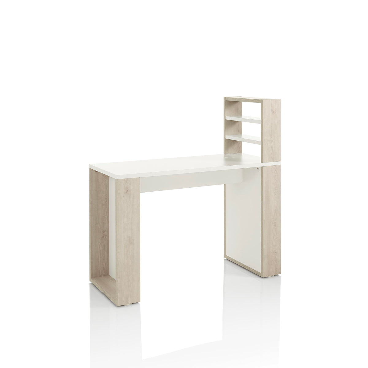 Table Manucure en Mélèze Naturel avec Séparateur