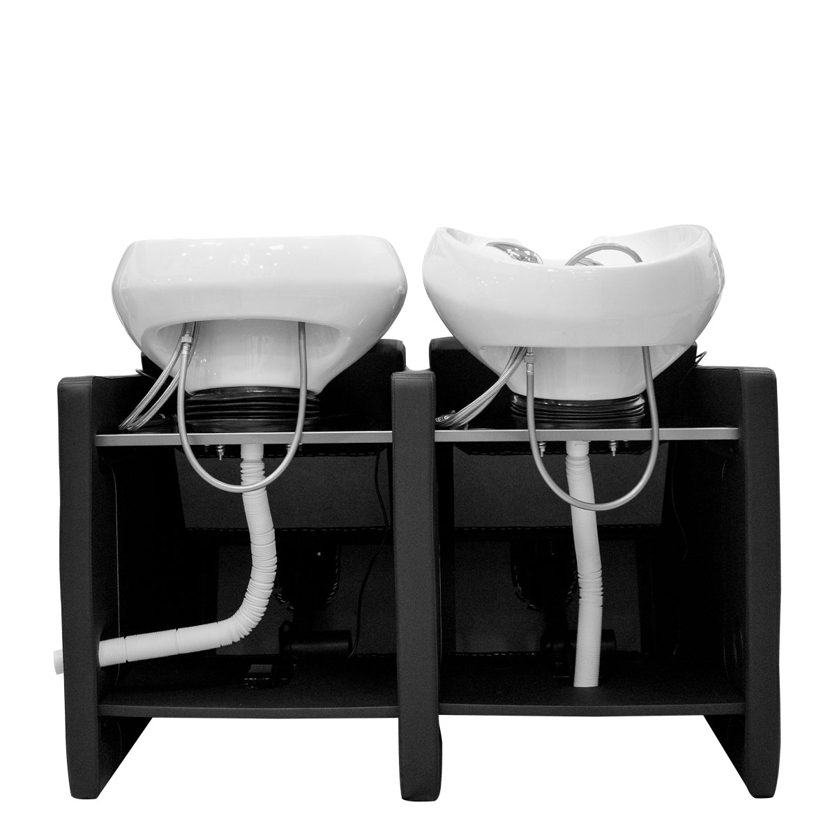 ADRIEN 2-Seater Fixed Backwash Unit Black Bowls