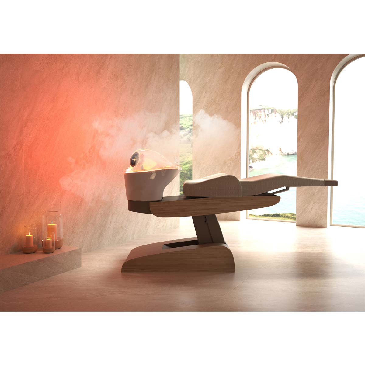 HEAVEN Relax bathtub + Igloo Shirodara + Vapomist 1 + Headrest