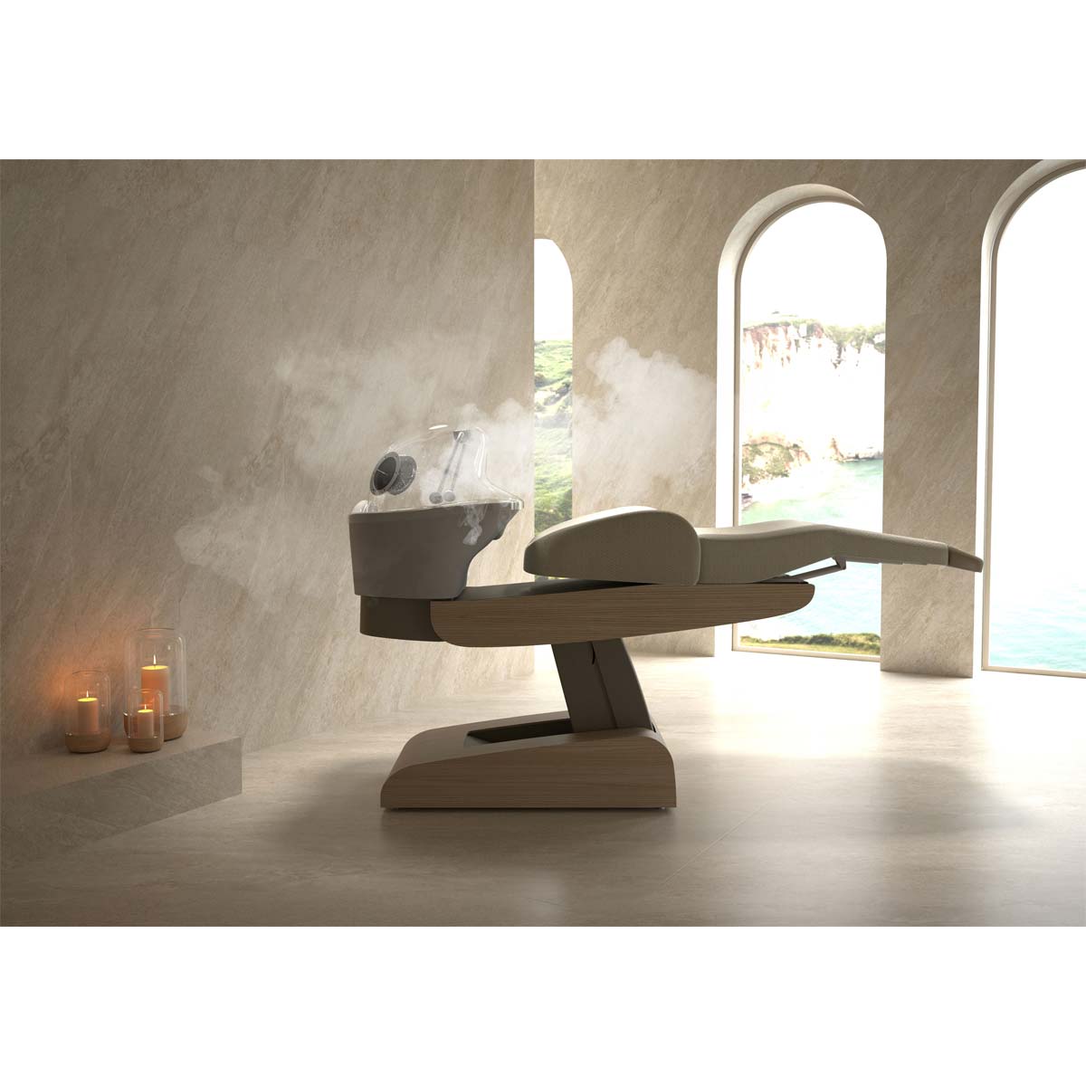 HEAVEN Relax bathtub + Igloo Shirodara + Vapomist 1 + Headrest
