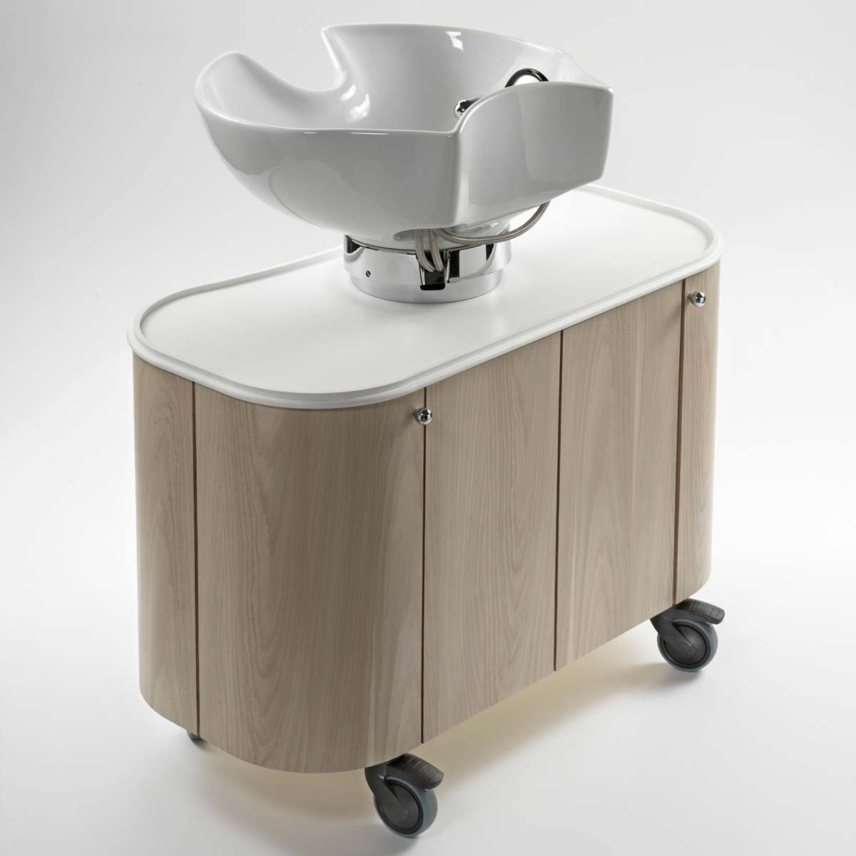 Bac HUB sur Roulettes Plateau Blanc Cuvette Blanche