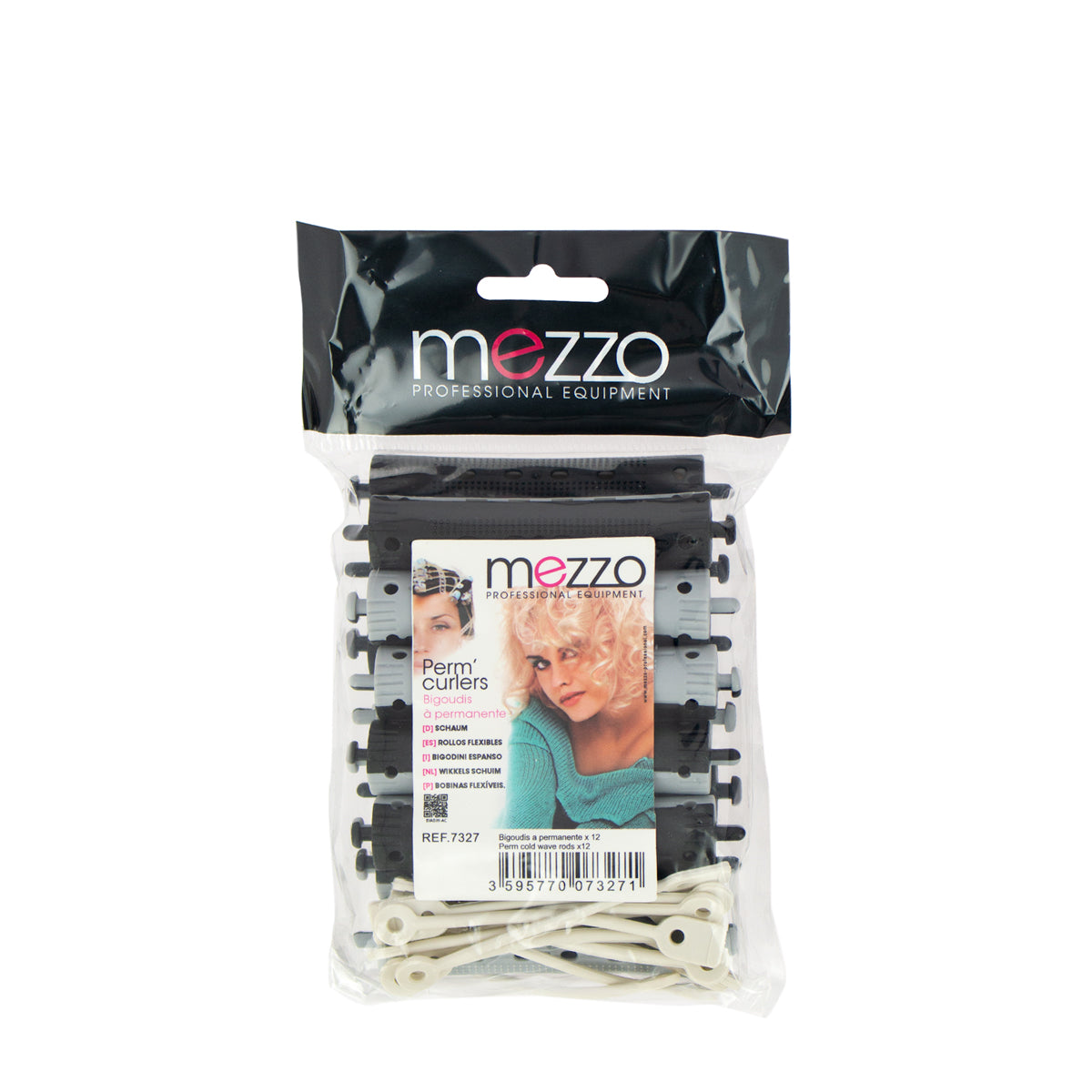 Bigoudis permanente noir gris long