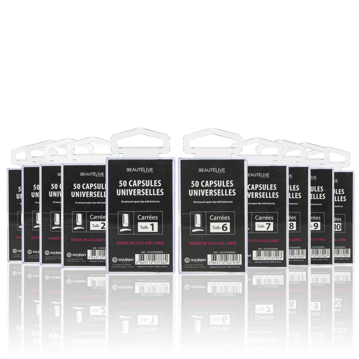 Capsules pour ongles naturelles universelles carrées x50