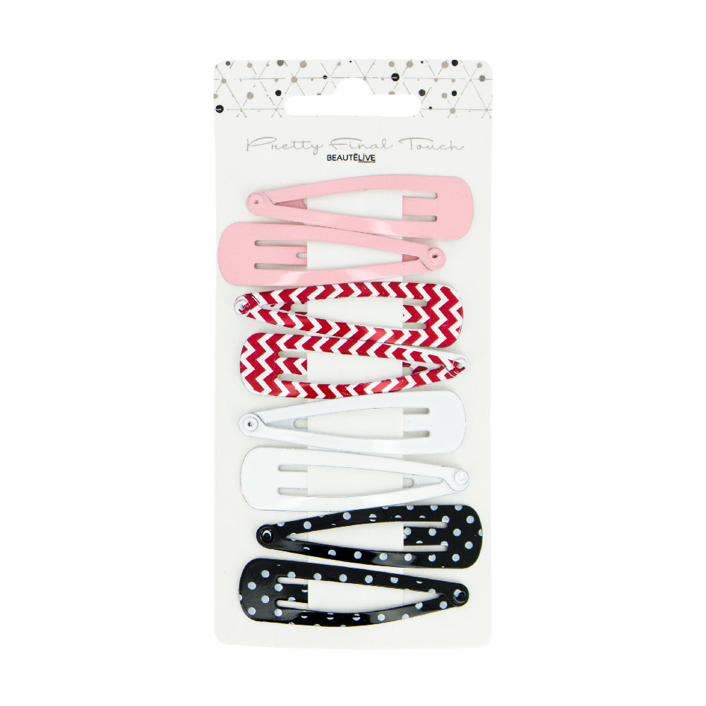 Medium click-clack hair clips x8