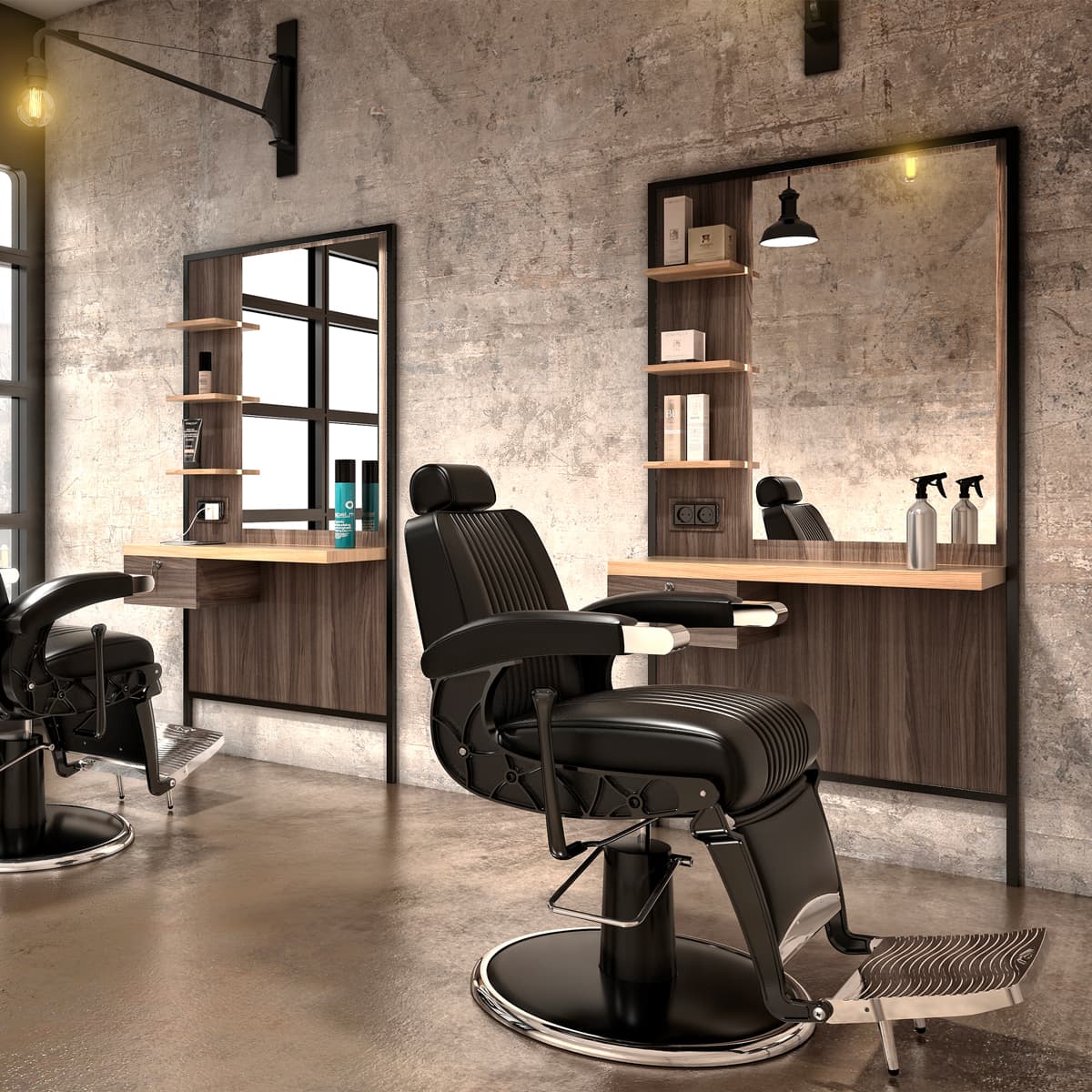 Coiffeuse LOGAN Etagères + 1 Tiroir