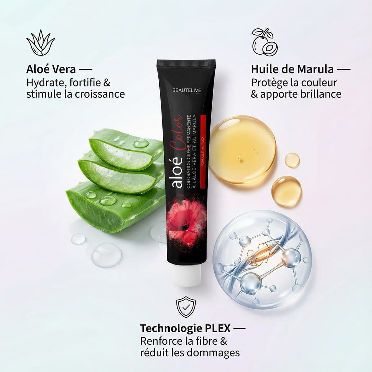 Cream Hair Color with Aloe Vera and Marula PLEX Aloe Color Plex