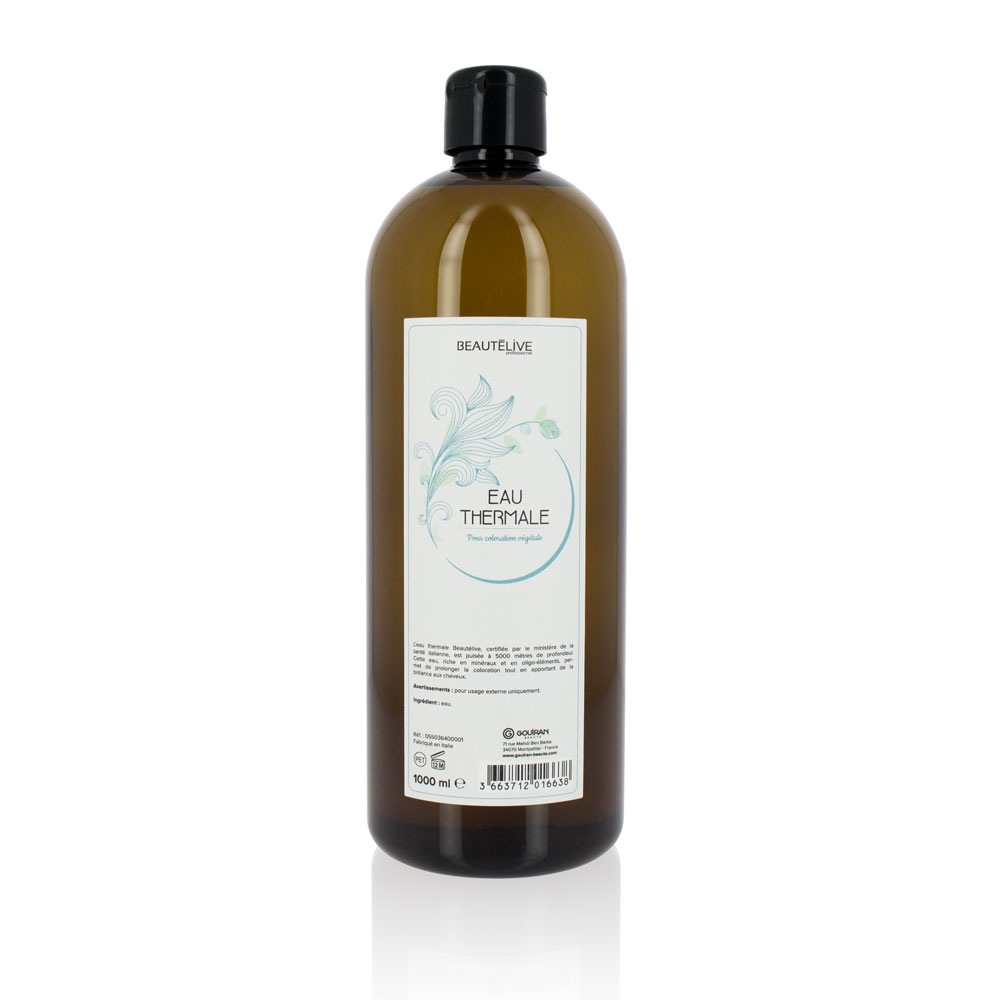 Thermal water for plant-based hair dye