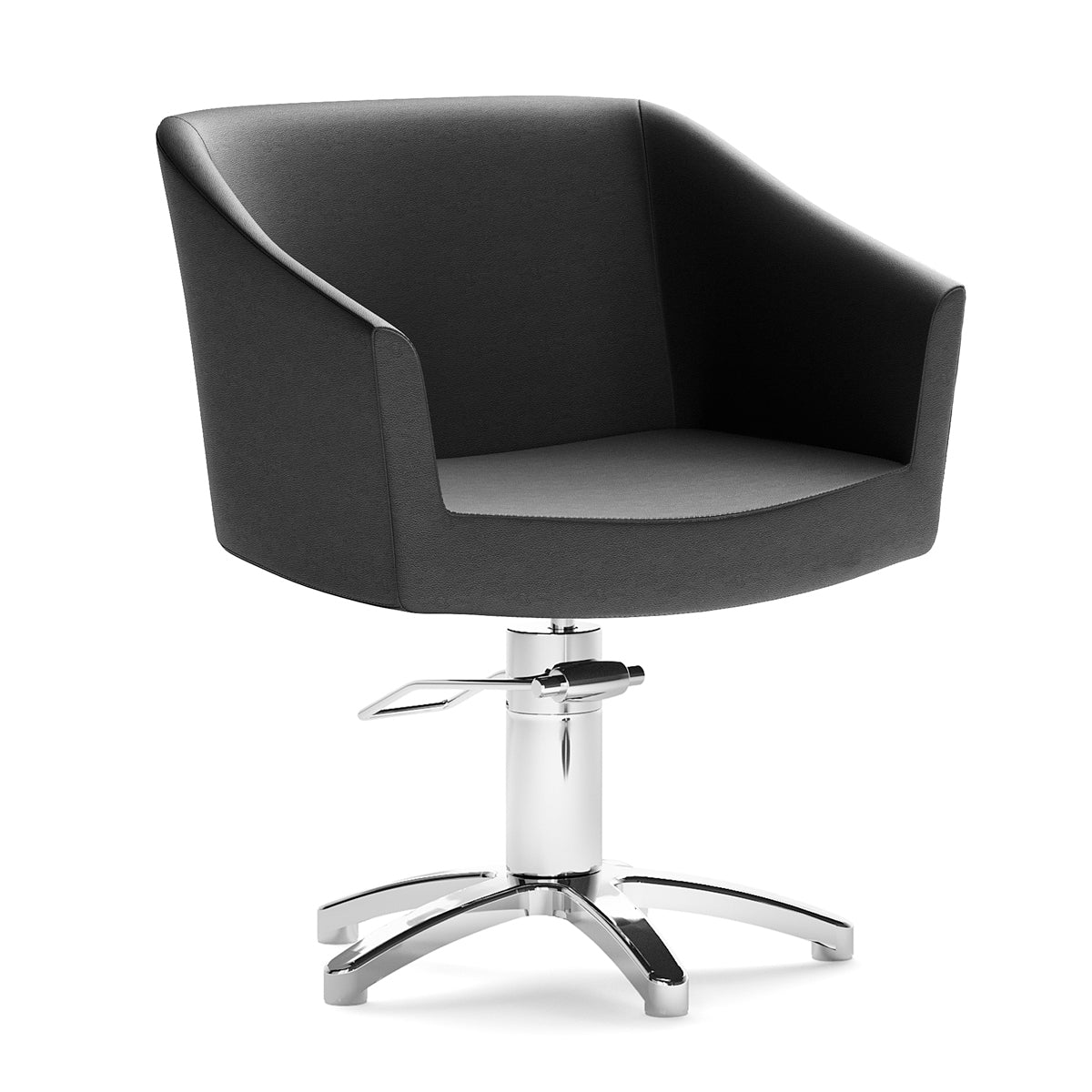 GALA armchair, black faux leather 008C star base