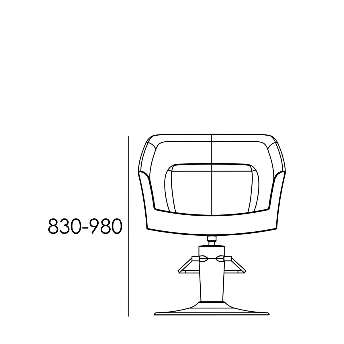 GALA armchair round base black skai 008C