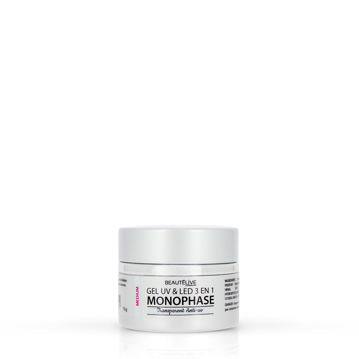 Gel UV & LED 3en1 Medium Transparent anti UV