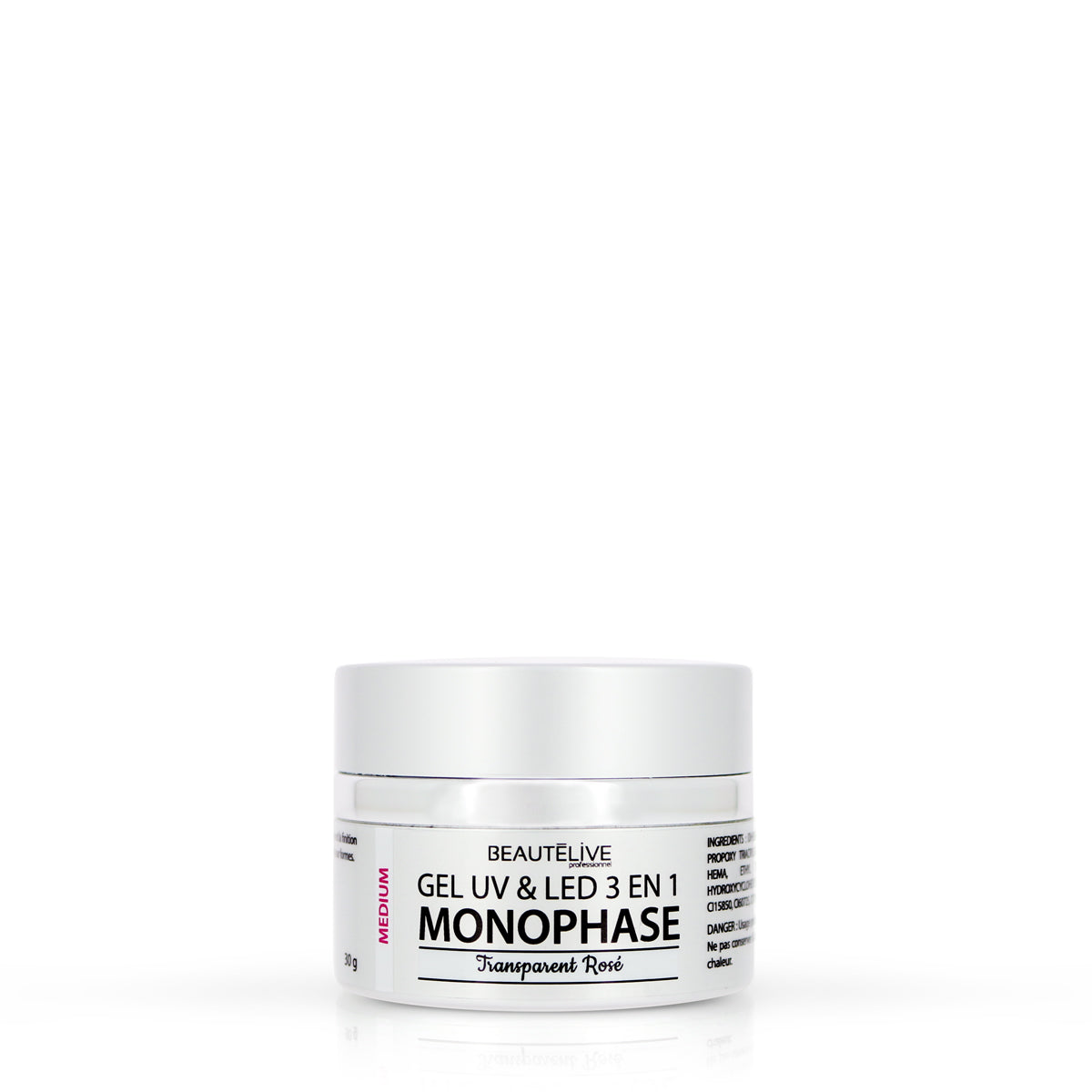Gel UV & LED 3en1 Transparent rose Medium