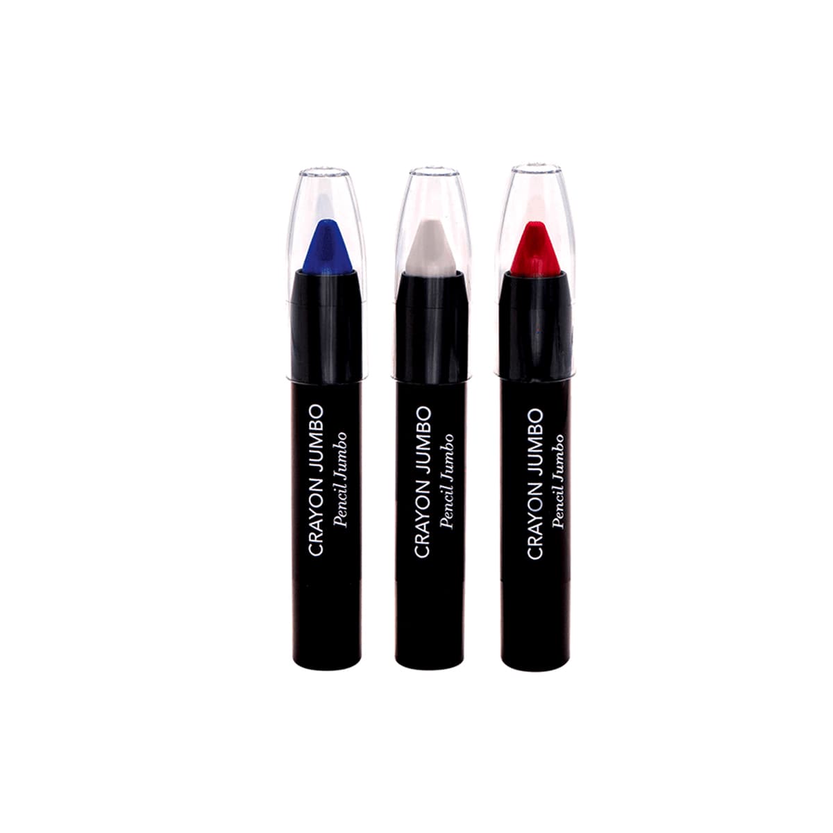 Kit 3 Crayons Jumbo Bleu Blanc Rouge