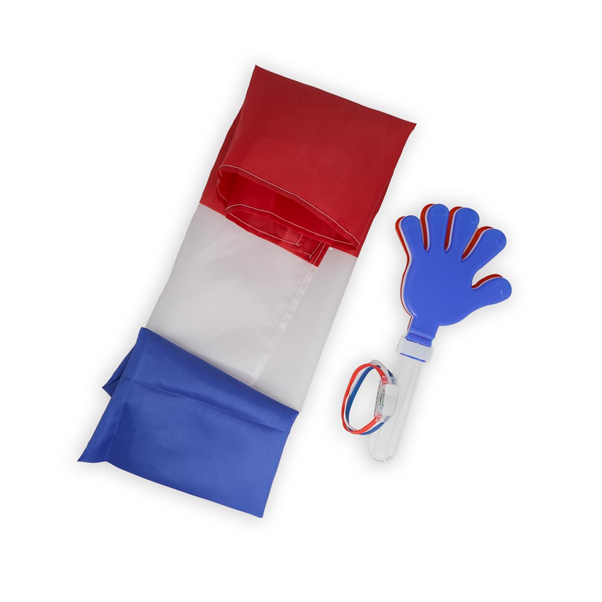 Kit Mondial - Drapeau, Bracelet et Main clap clap