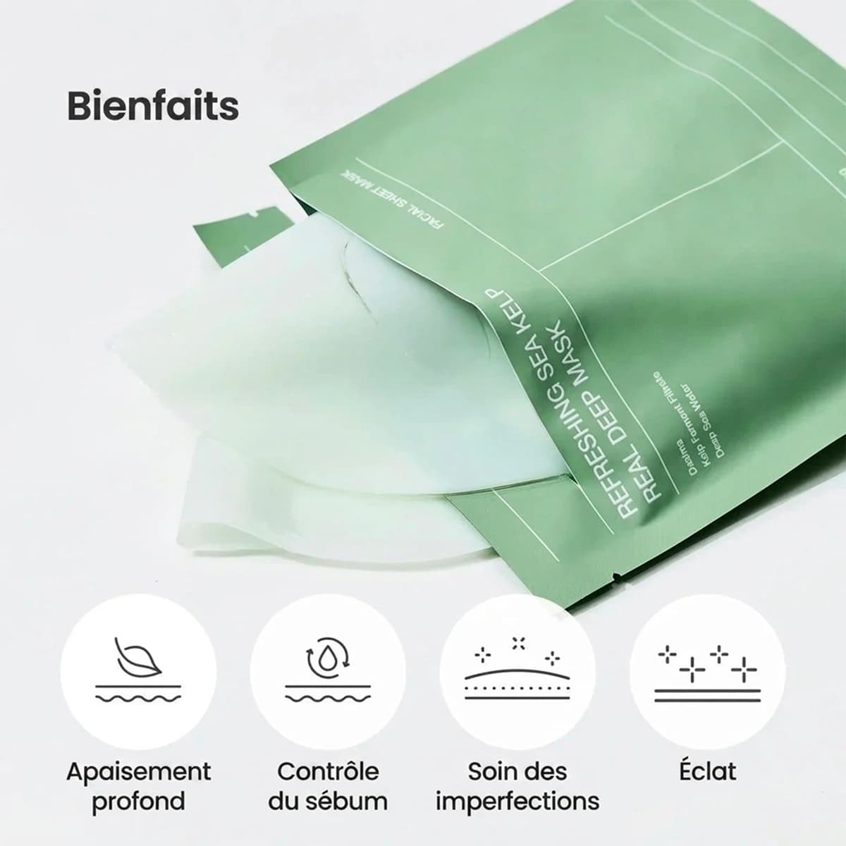 Masques Rafraîchissants Profonds aux Algues Marines (X4 Masques)
