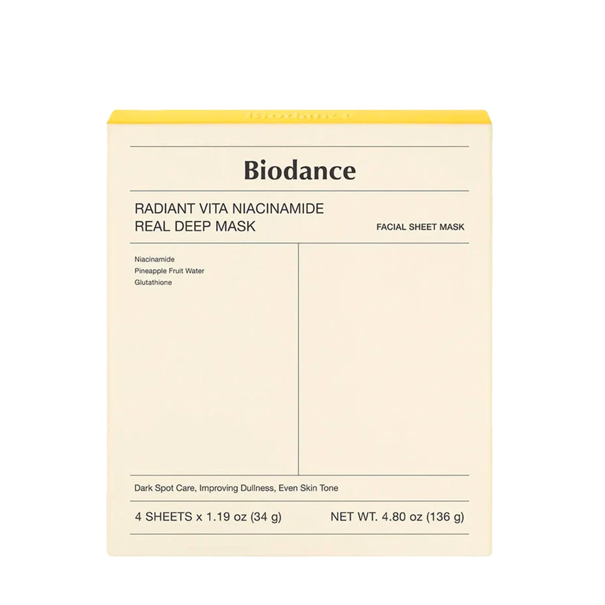Masques Visage Intensifs Radiant Vita à la Niacinamide (X4 Masques)