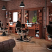 Meuble Barber Station JULES Bois avec Cuvette et Miroir avec Etagères