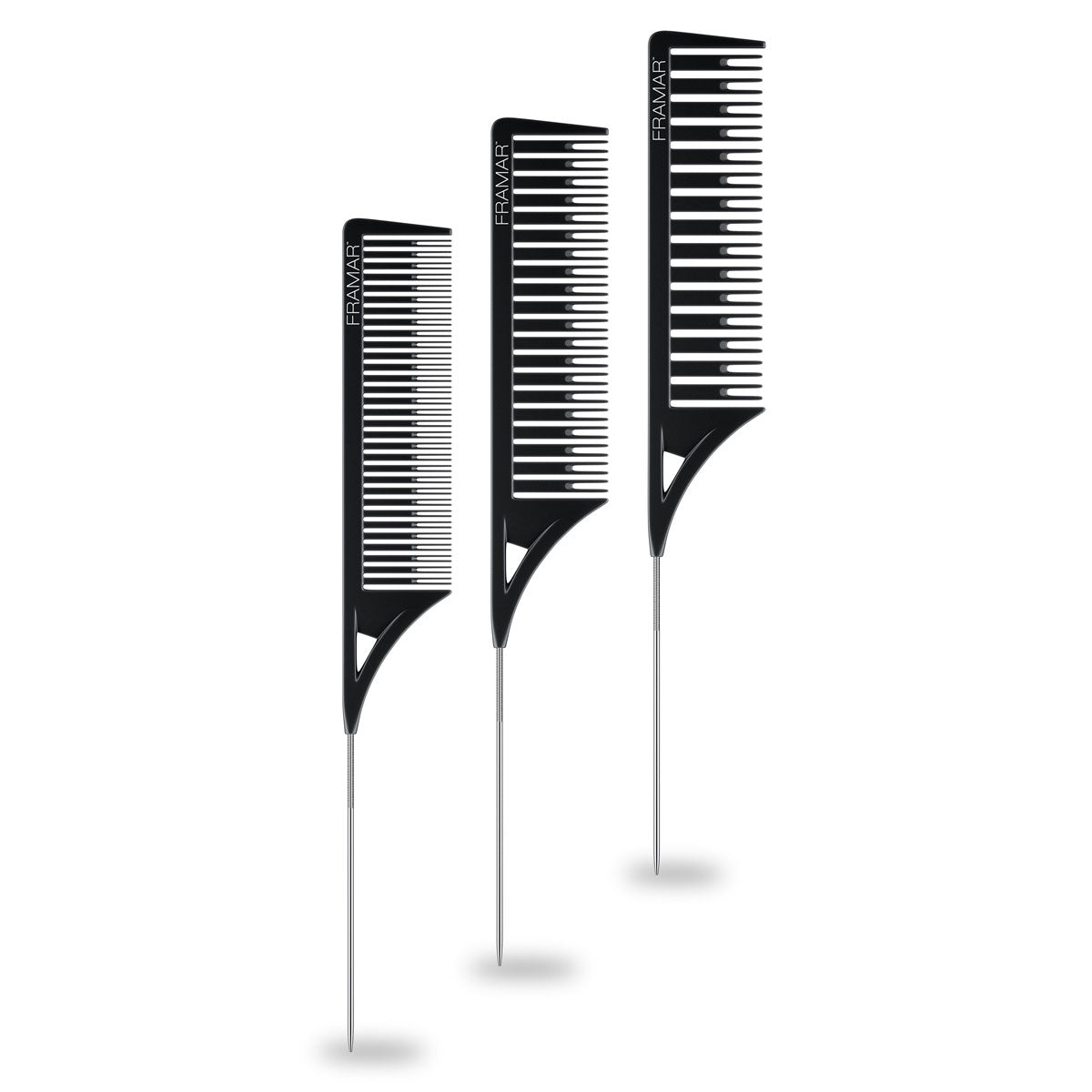 Black Metal Tail Comb X3