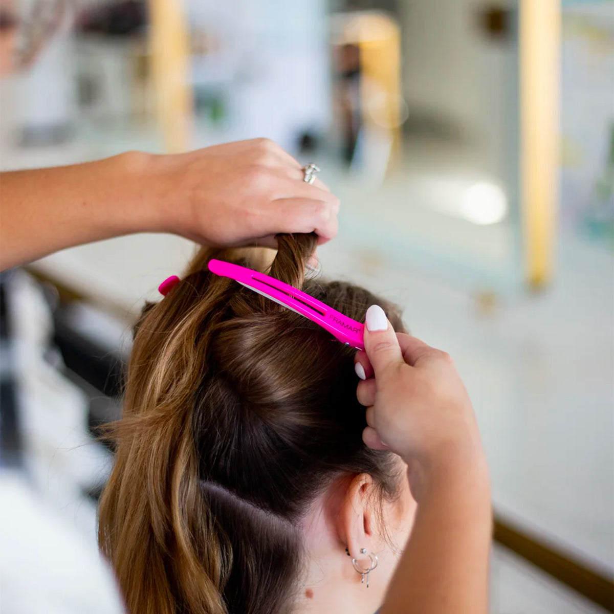 Pince Sépare-Mèches Rose x4