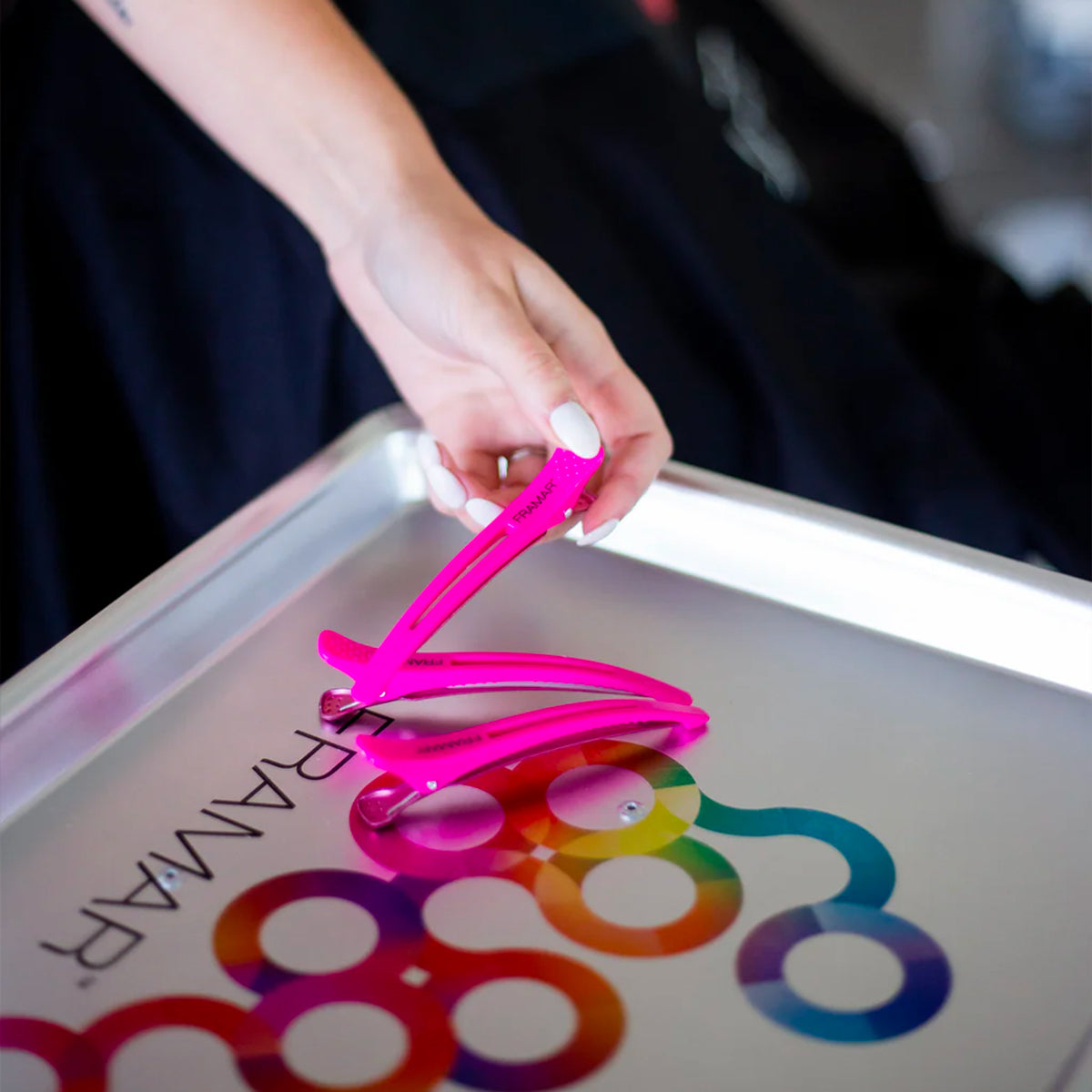 Pince Sépare-Mèches Rose x4