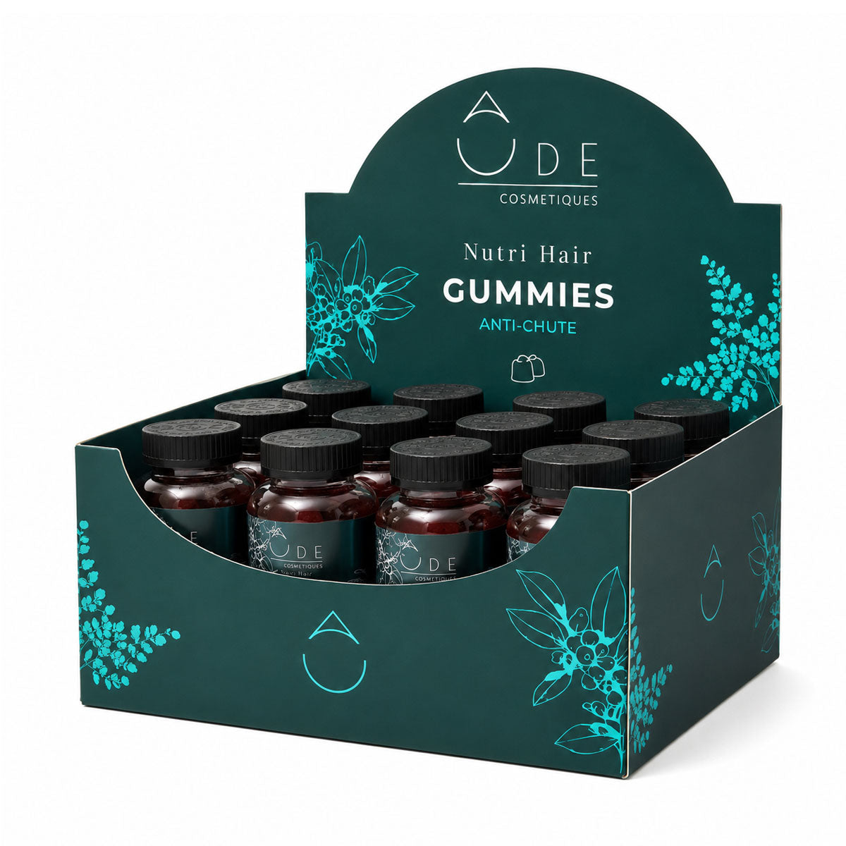 Présentoir 12 Flacons 60 Gummies Anti-Chute