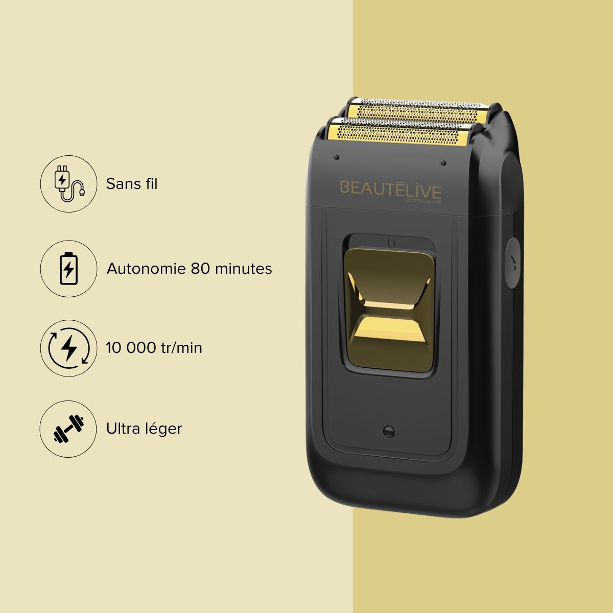 Rasoir de finition Noir et Or ProShaver Sans fil