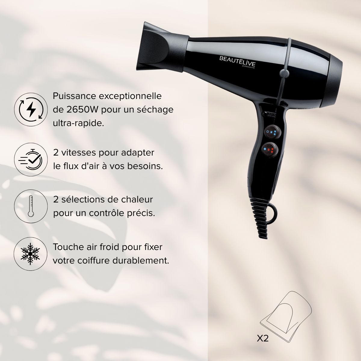 SUPERIOR Black Hair Dryer 2650W