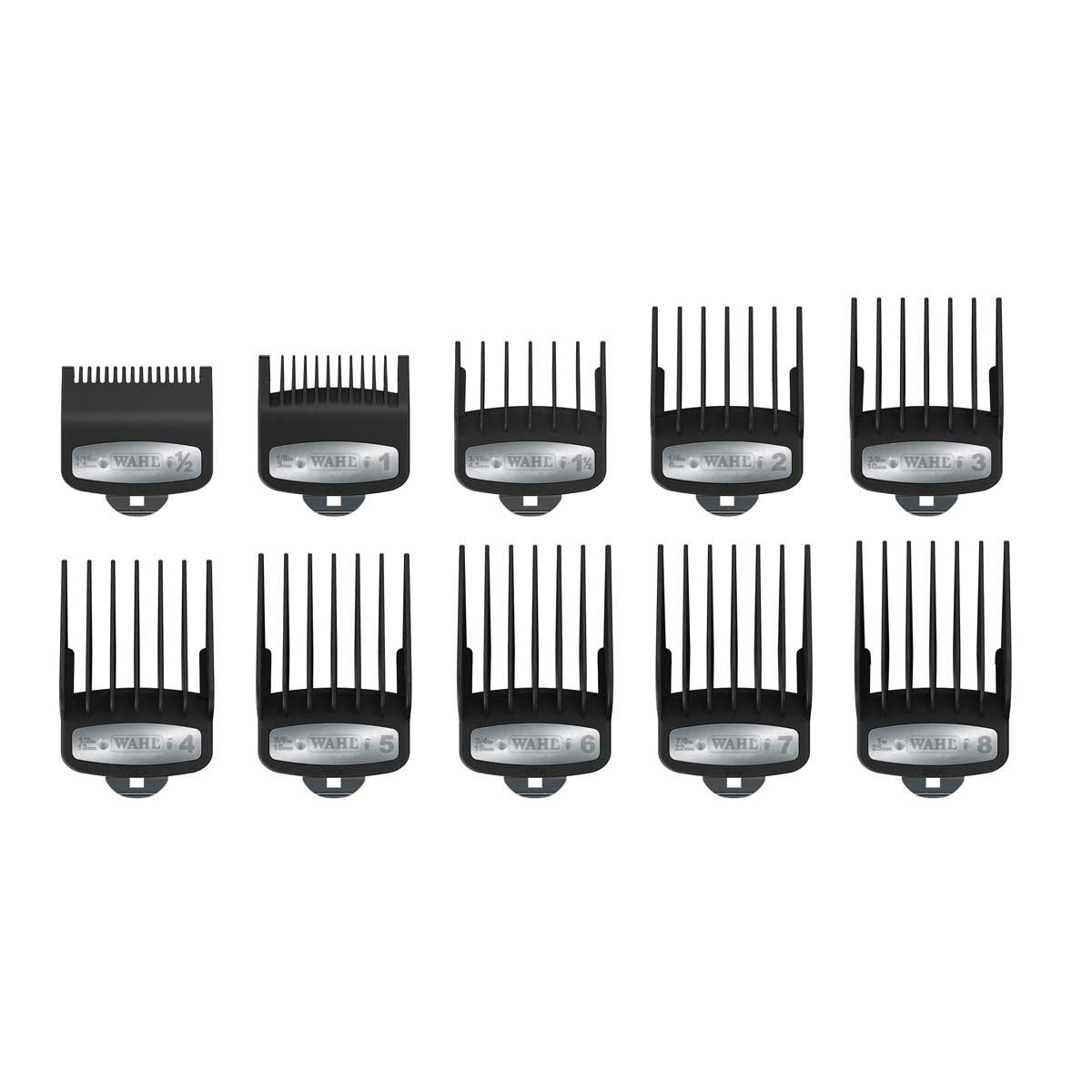 Set de 10 Contre-Peignes Premium noirs 1,5 à 25mm ref 03421-100