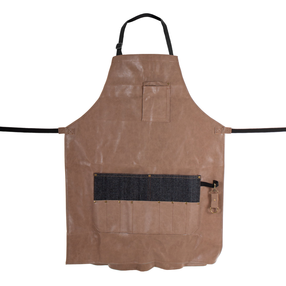 Beige barber apron with pocket