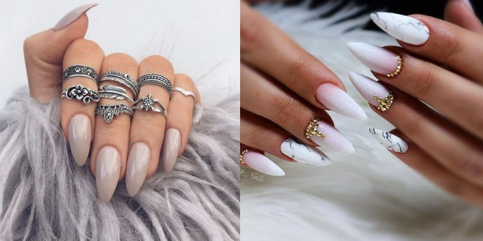 Ongle amande pointu forme d'ongles