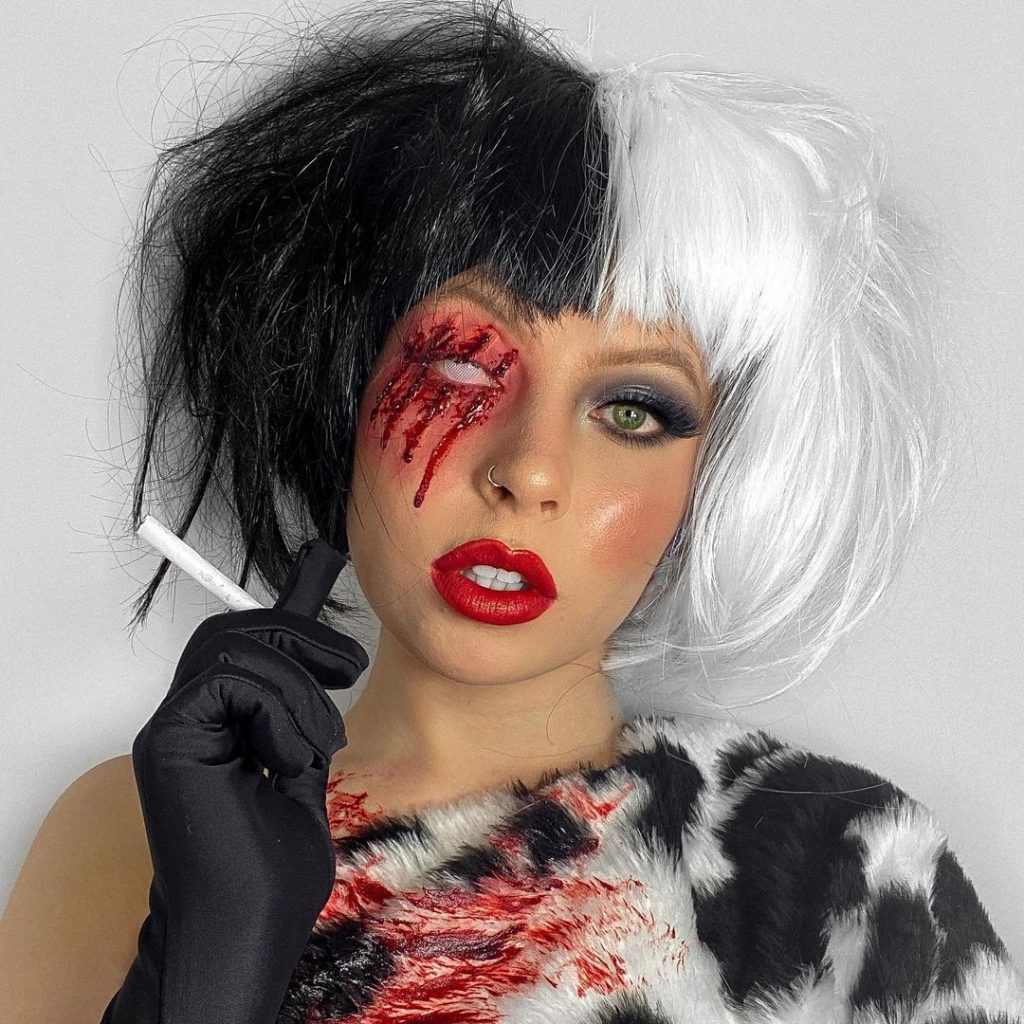 Maquillage Cruella Halloween 2021